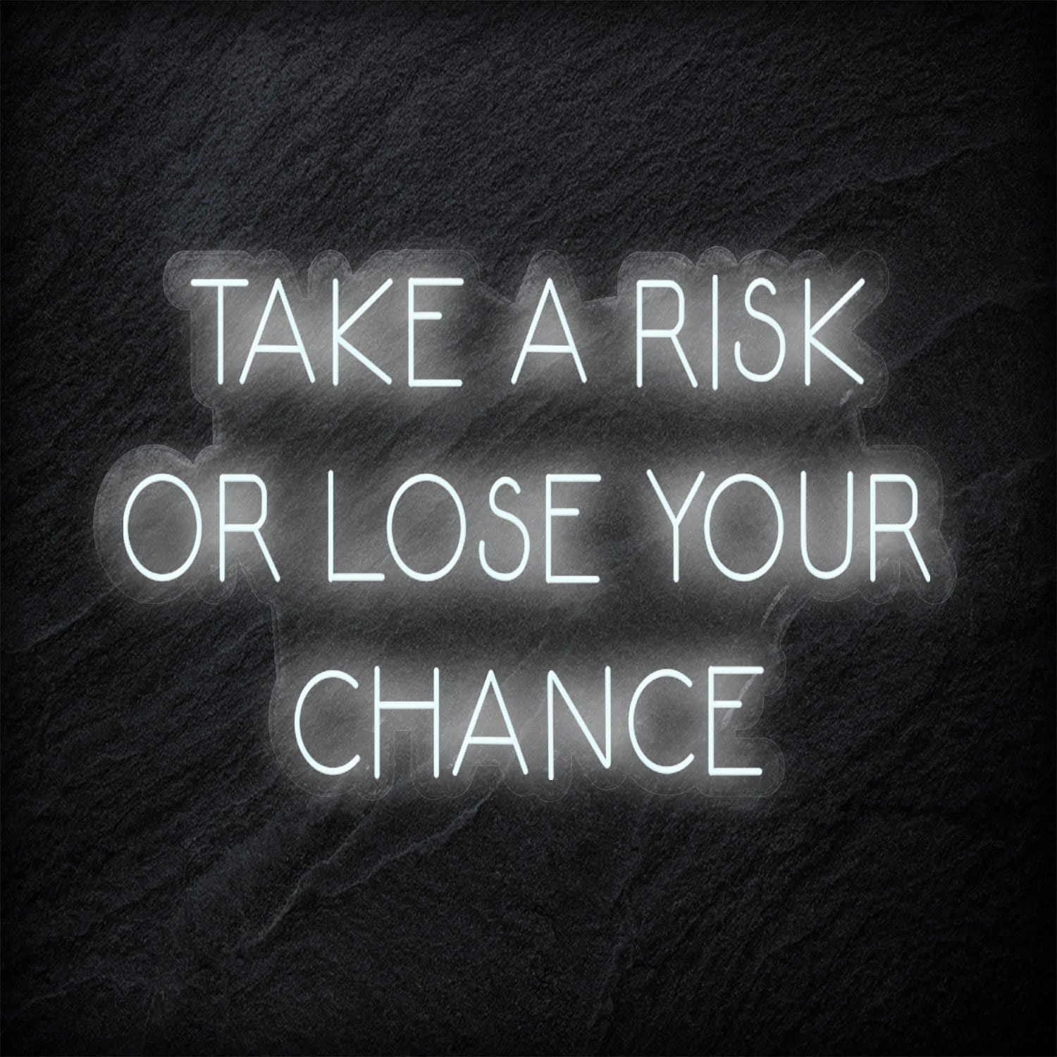 " Take A Risk Or Lose Your Chance" LED Neon Sign Schriftzug - NEONEVERGLOW