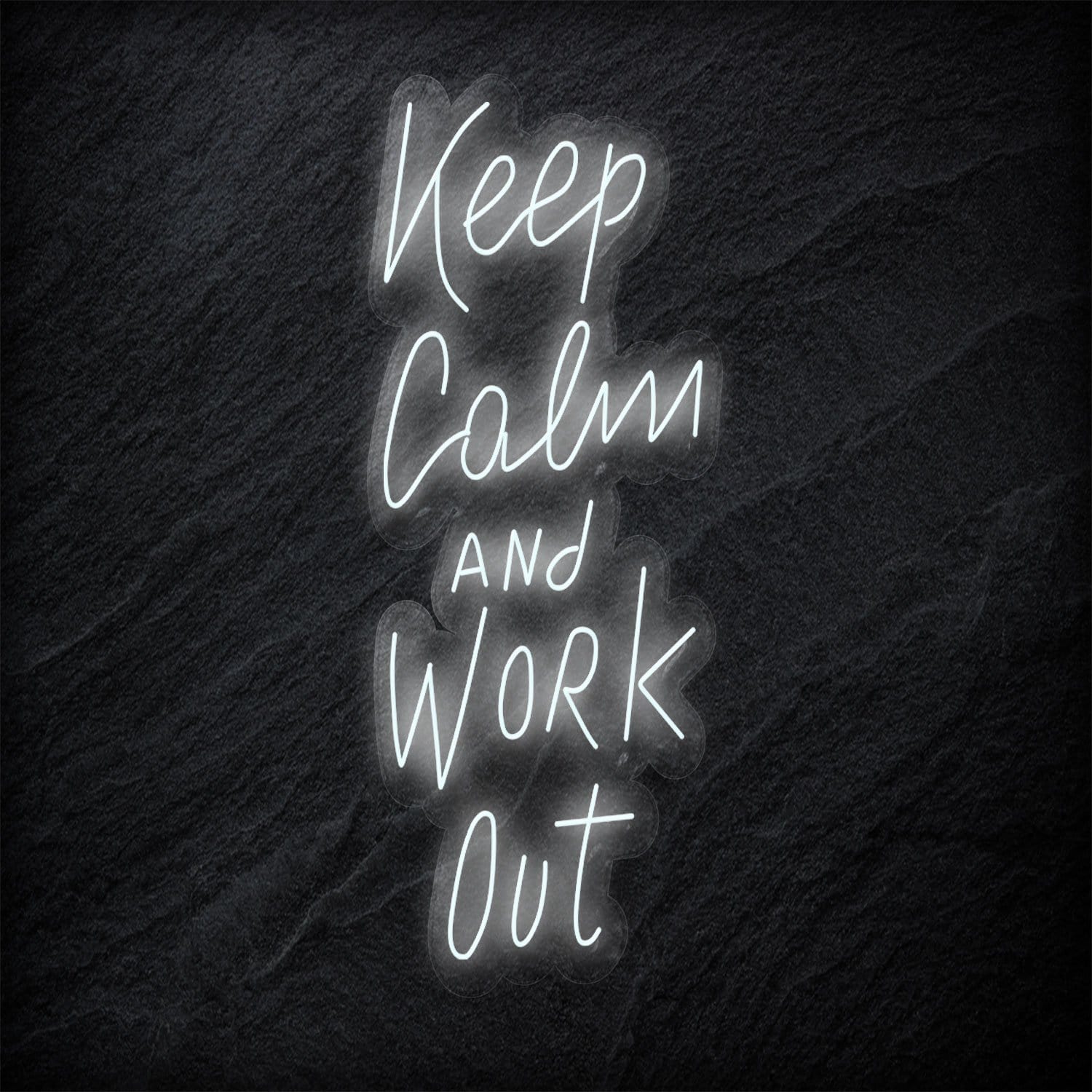 "Keep Calm and Work Out" LED Neon Sign Schriftzug - NEONEVERGLOW