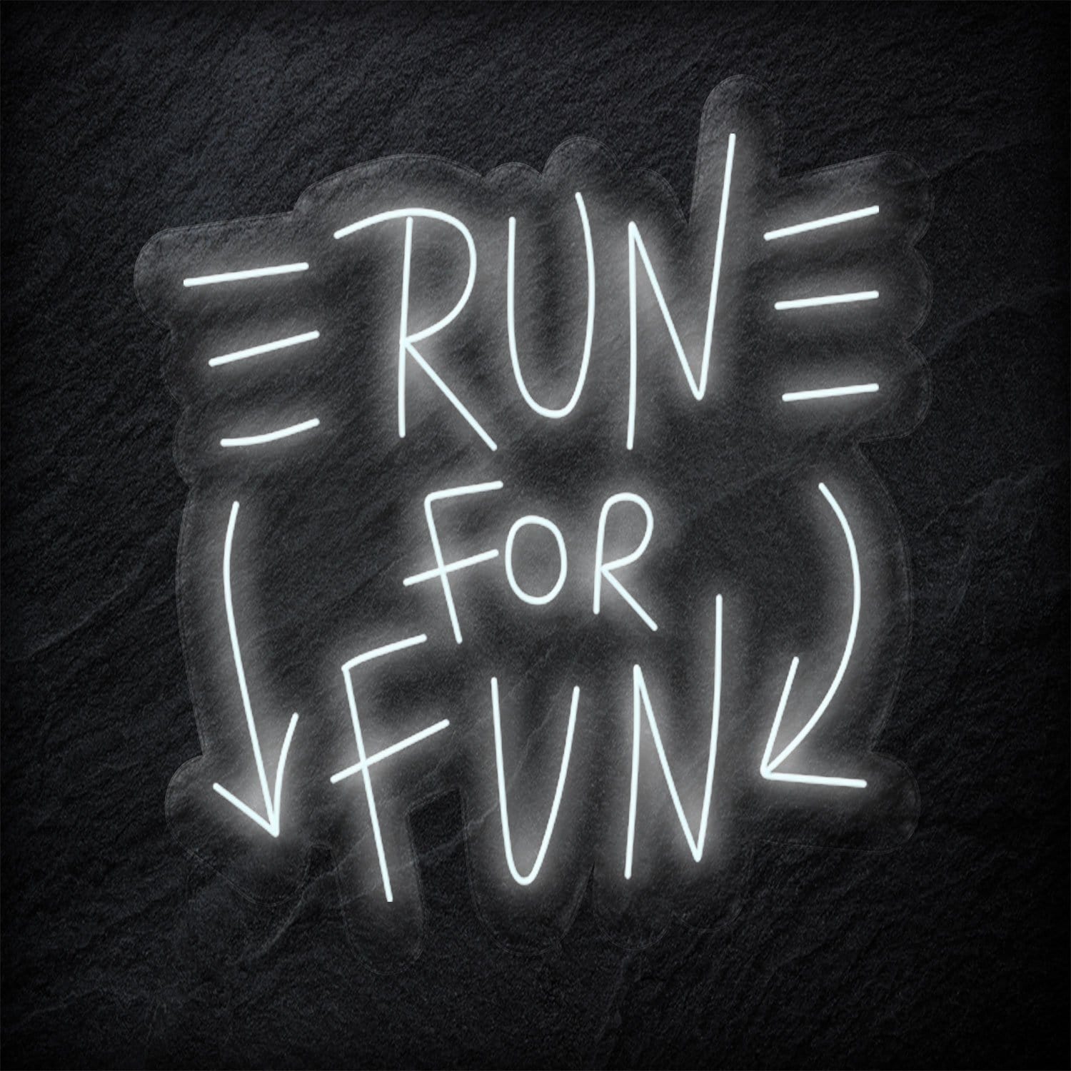 "Run For Fun" LED Neonschild Sign - NEONEVERGLOW