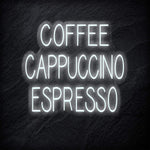 "Coffee Cappuccino Espresso" LED Neon Schriftzug - NEONEVERGLOW