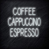 "Coffee Cappuccino Espresso" LED Neon Schriftzug - NEONEVERGLOW