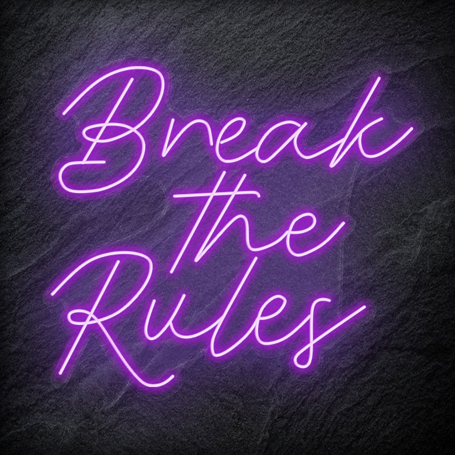 "Break The Rules" LED Neon Schriftzug Sign - NEONEVERGLOW