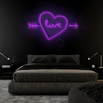"Herz Heart Love" LED Neonschild Sign Schriftzug - NEONEVERGLOW