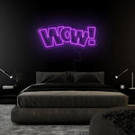 "WOW" LED Neonschild Sign Schriftzug - NEONEVERGLOW