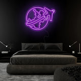 "Weltkugel Reisen" LED Neonschild Sign - NEONEVERGLOW