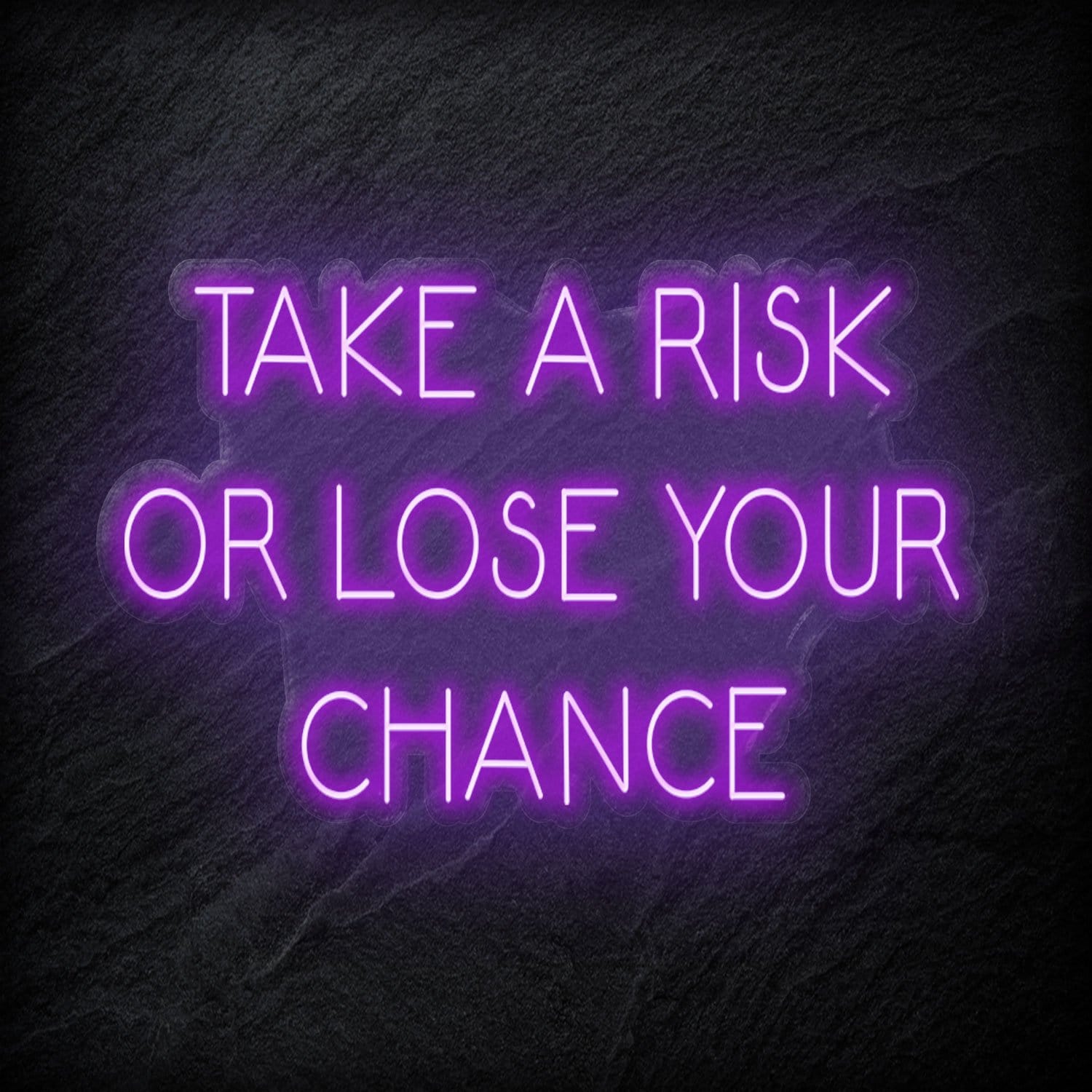" Take A Risk Or Lose Your Chance" LED Neon Sign Schriftzug - NEONEVERGLOW