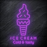 "Ice Cream Cold & tasty" LED  Neonschild - NEONEVERGLOW