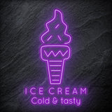 "Ice Cream Cold & tasty" LED  Neonschild - NEONEVERGLOW