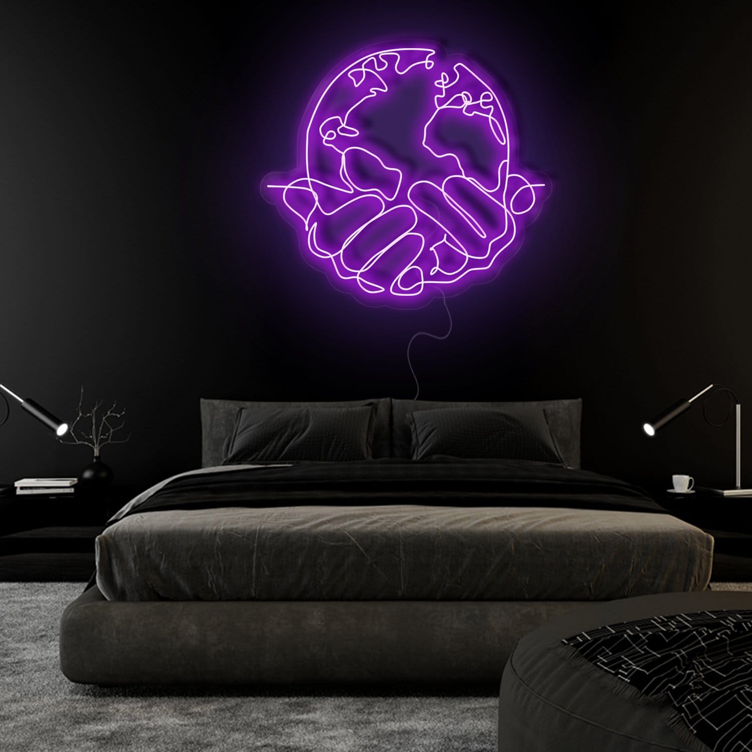 " Weltkugel" LED Neonschild Sign - NEONEVERGLOW