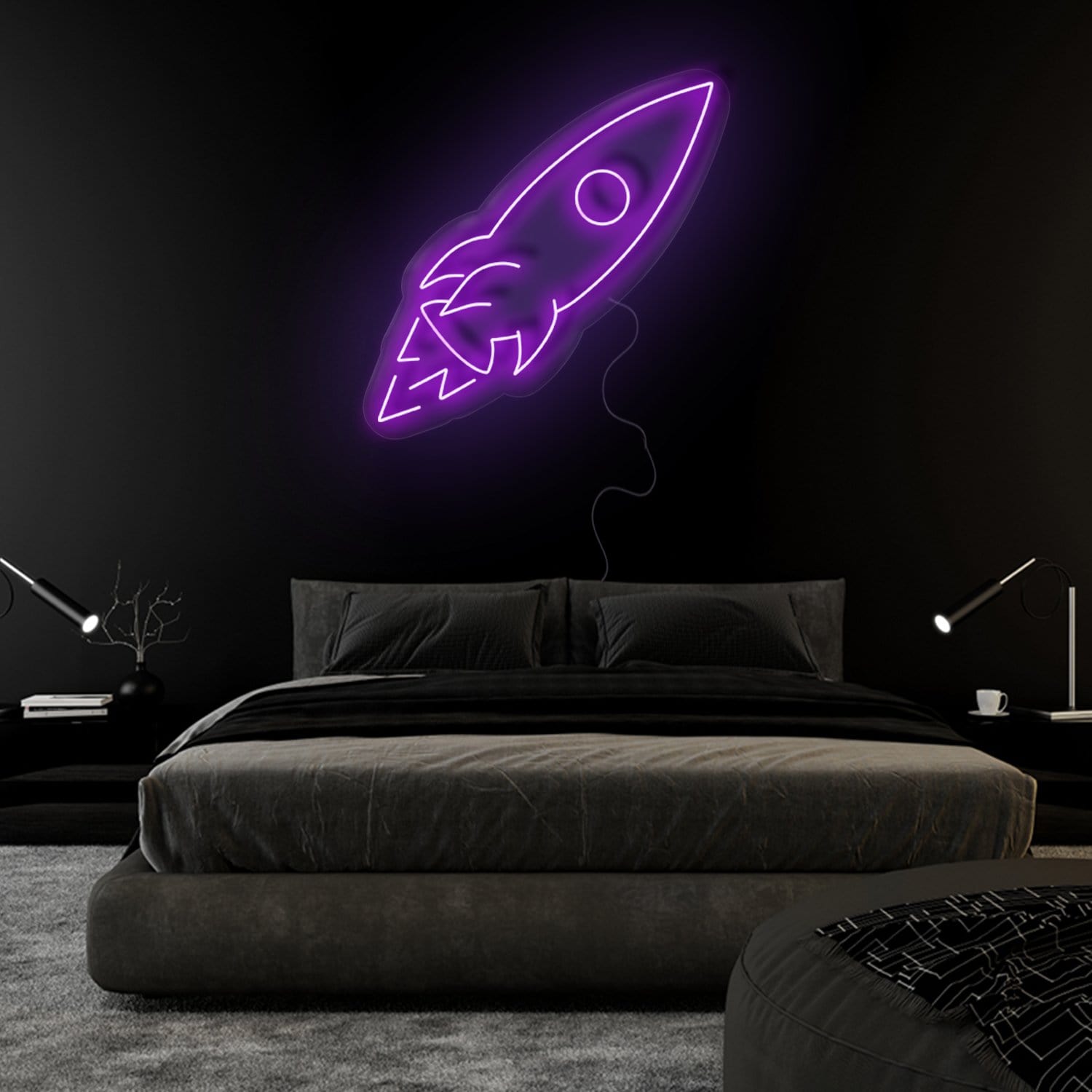 "Rakete" LED Neonschild Sign - NEONEVERGLOW