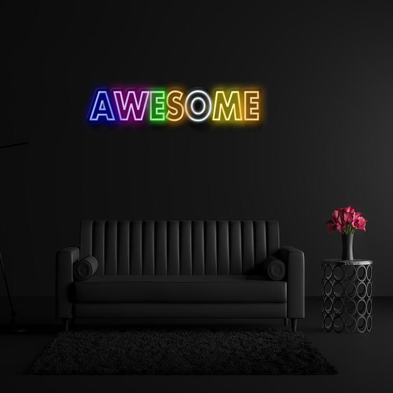 "Awesome" LED Neonschild Schriftzug Sign - NEONEVERGLOW
