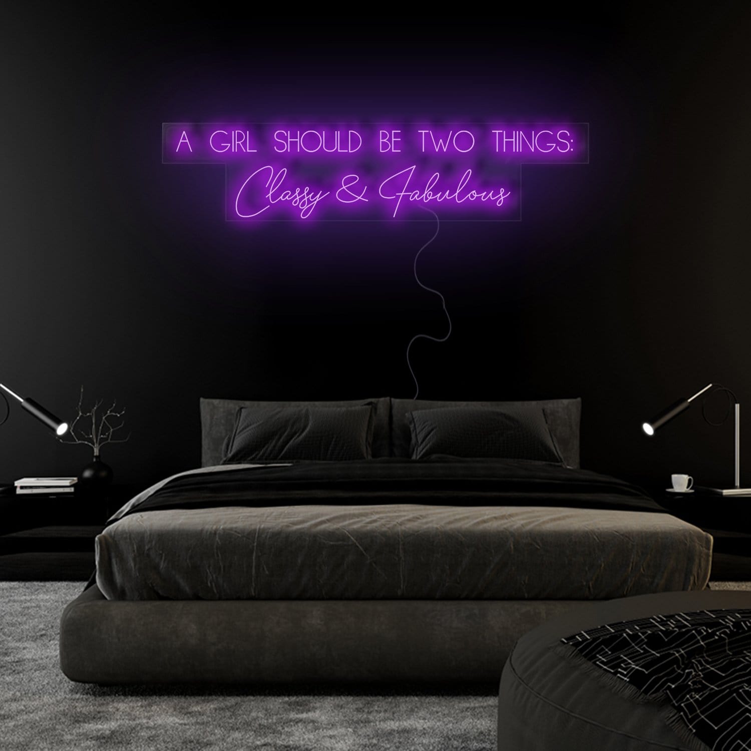 "A Girl Should Be Two Things" LED Neon Sign Schriftzug - NEONEVERGLOW