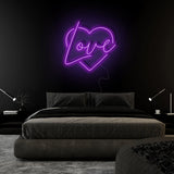 "Heart Love Herz" LED Neonschild Sign Schriftzug - NEONEVERGLOW
