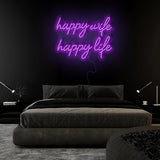 "Happy Wife Happy Life" LED Neonschild Sign Schriftzug - NEONEVERGLOW