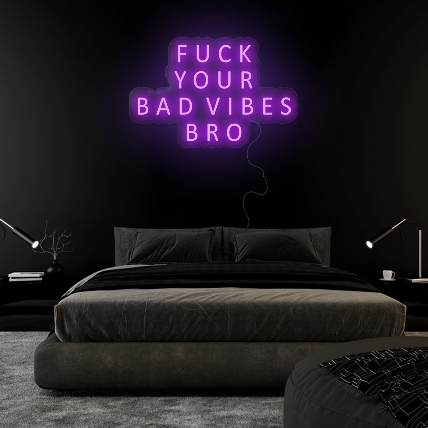 "Vibes Bro" LED Neon Sign Schriftzug - NEONEVERGLOW