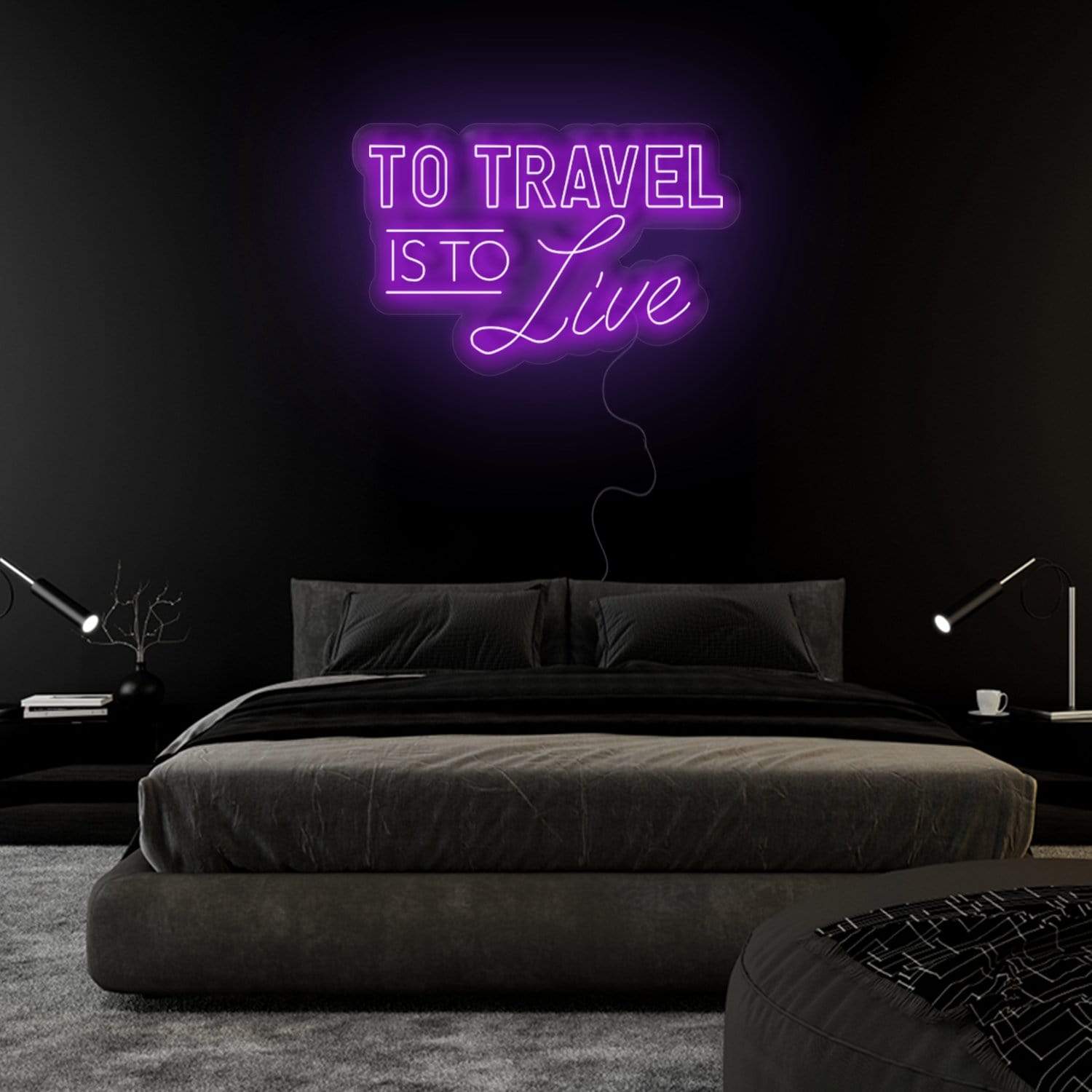 "To Travel is To Live" LED Neonschild Sign - NEONEVERGLOW
