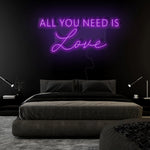 "All You Need is Love" LED Neon Sign Schriftzug - NEONEVERGLOW