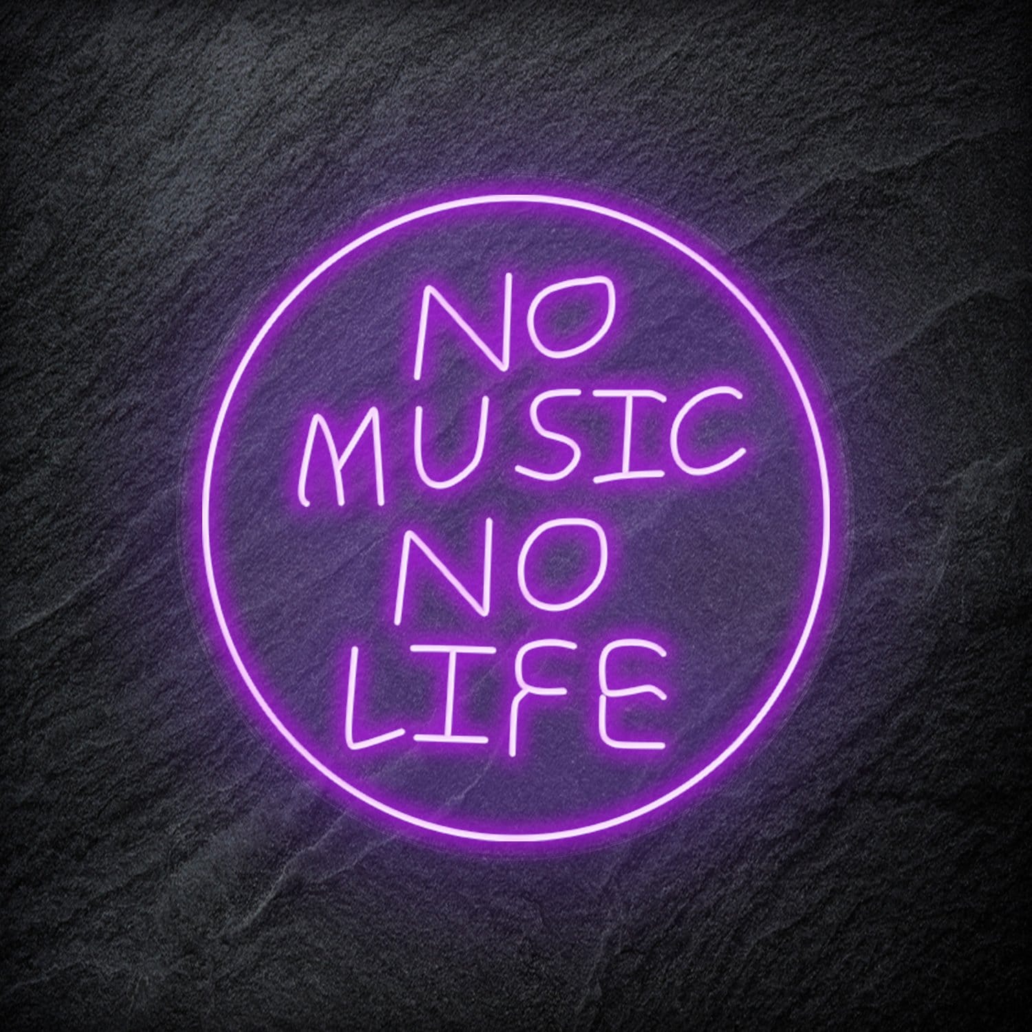 "No Music No Life" LED Neon Schriftzug Sign - NEONEVERGLOW