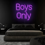 "Boys Only" LED Neon Sign Schriftzug - NEONEVERGLOW