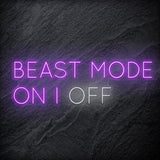 "Beast Mode On Off Fitness" LED Neon Sign Schriftzug - NEONEVERGLOW