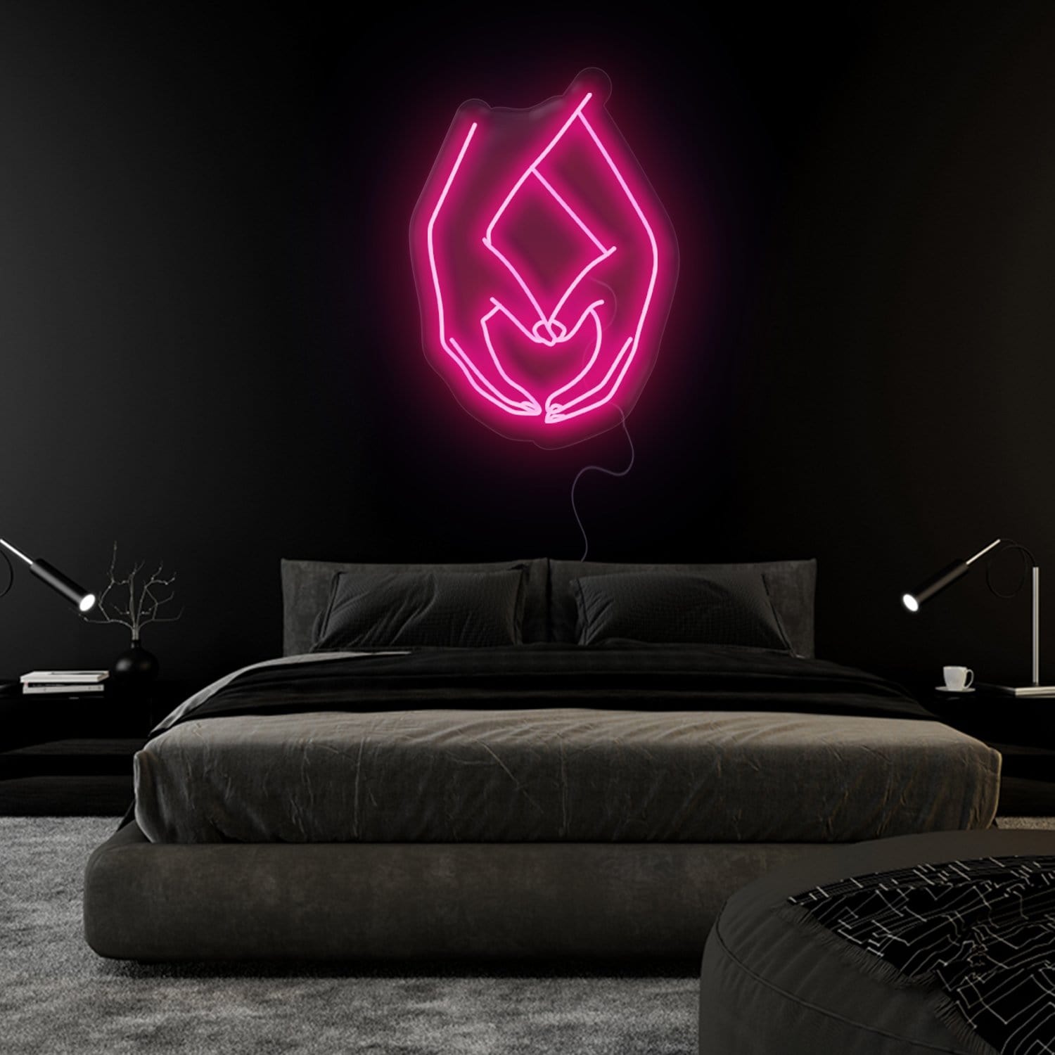 "Hände Liebe "LED  Neonschild Sign - NEONEVERGLOW