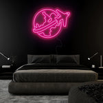 "Weltkugel Reisen" LED Neonschild Sign - NEONEVERGLOW