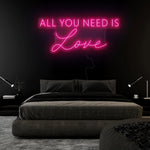 "All You Need is Love" LED Neon Sign Schriftzug - NEONEVERGLOW