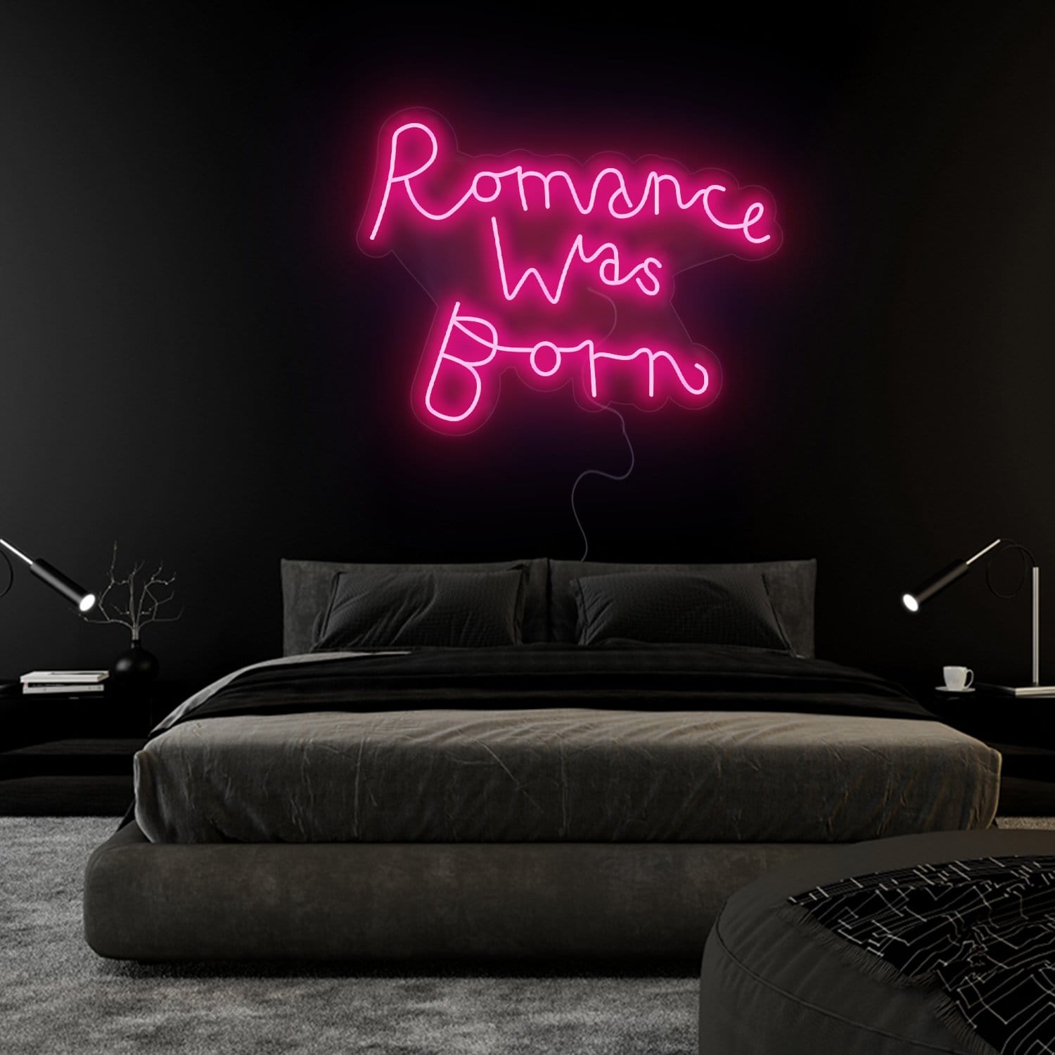 "Romance Was Born" LED Neon Sign Schriftzug - NEONEVERGLOW
