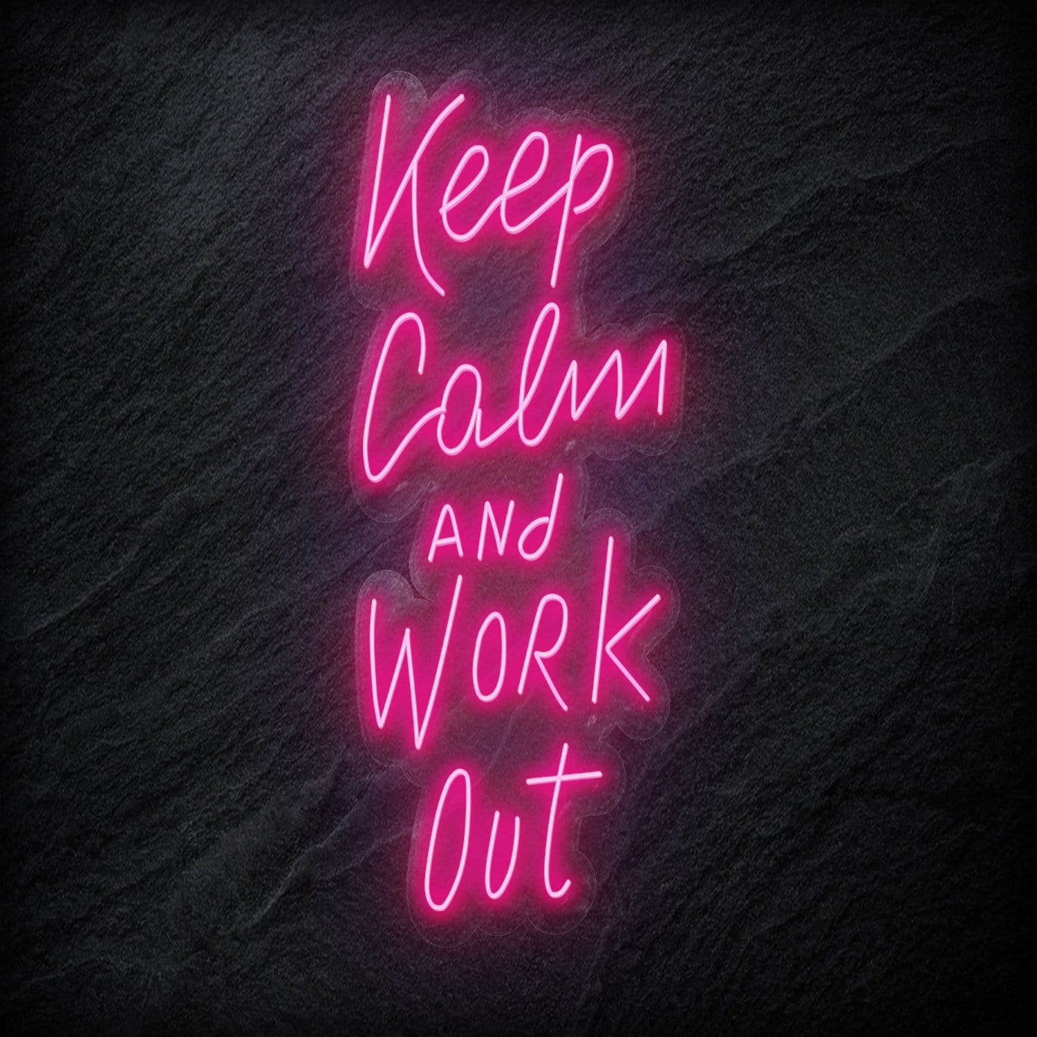 "Keep Calm and Work Out" LED Neon Sign Schriftzug - NEONEVERGLOW