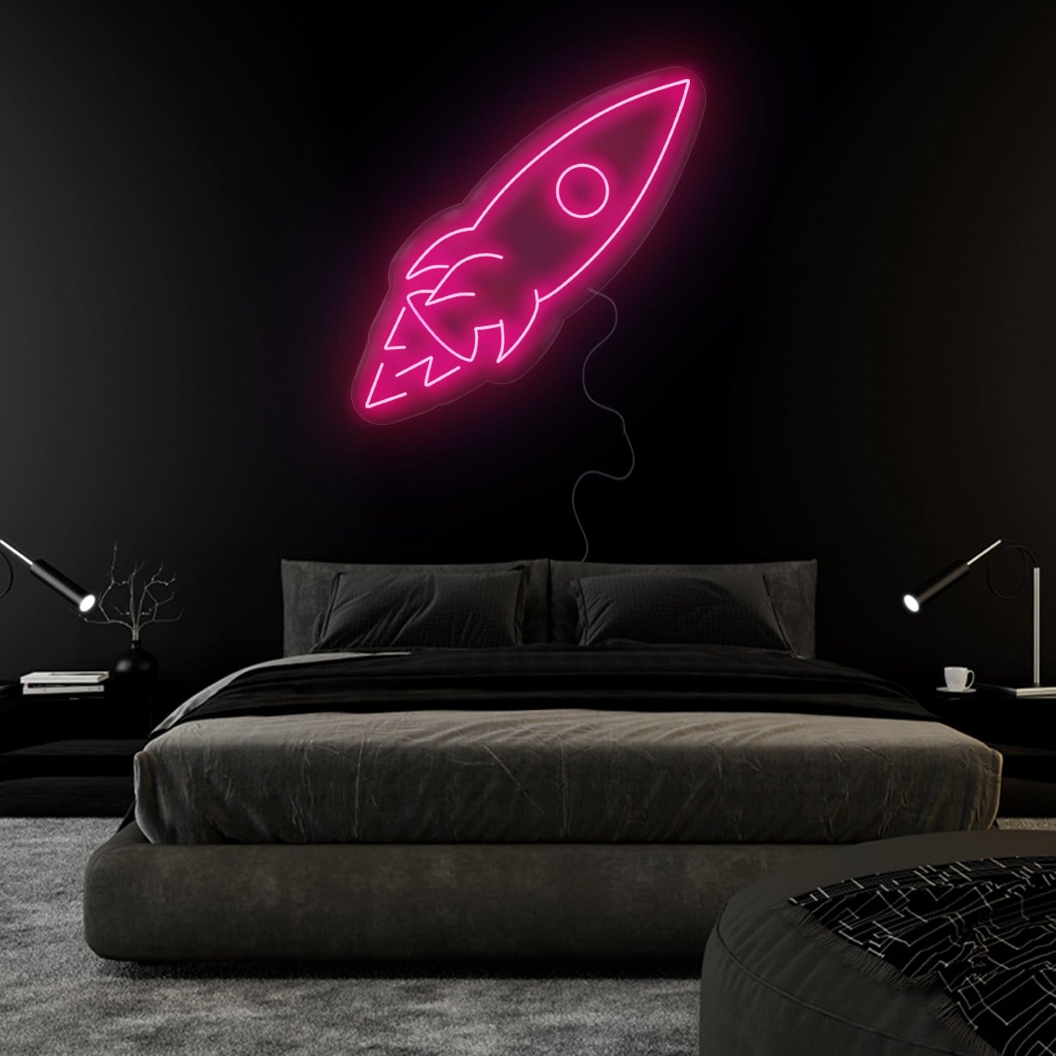 "Rakete" LED Neonschild Sign - NEONEVERGLOW