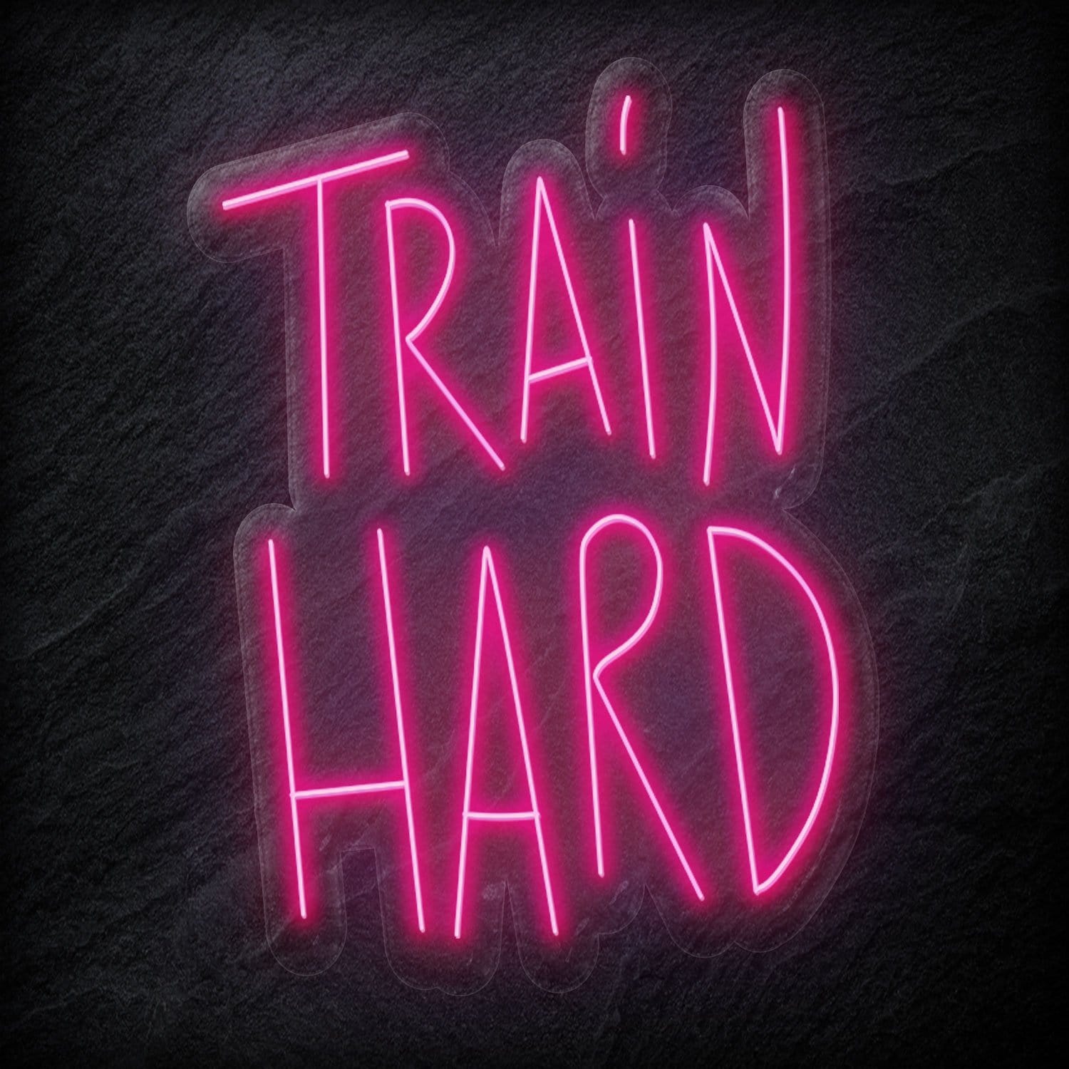 "Train Hard" LED Neon Sign Schriftzug - NEONEVERGLOW