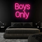 "Boys Only" LED Neon Sign Schriftzug - NEONEVERGLOW