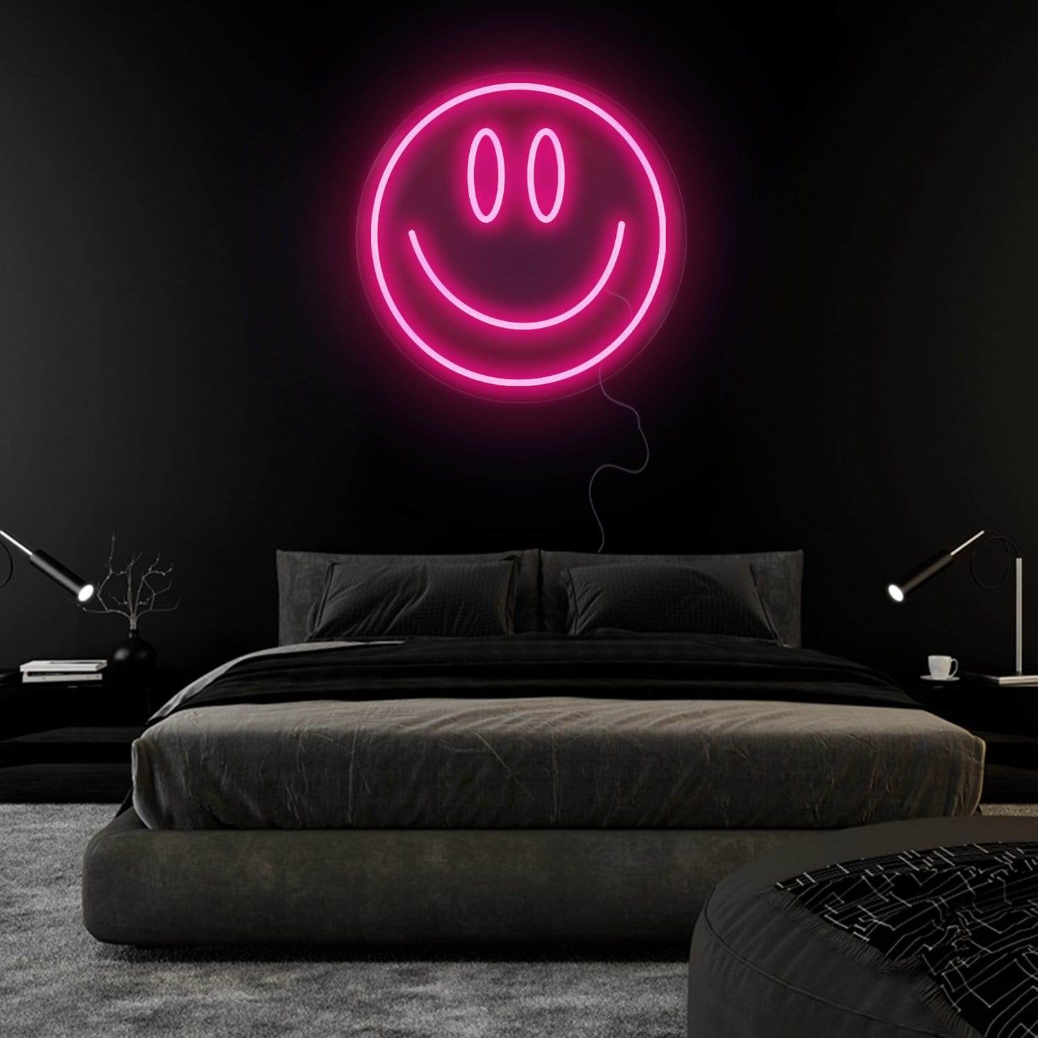 "Smile Lächeln" LED Neonschild Sign Schriftzug - NEONEVERGLOW