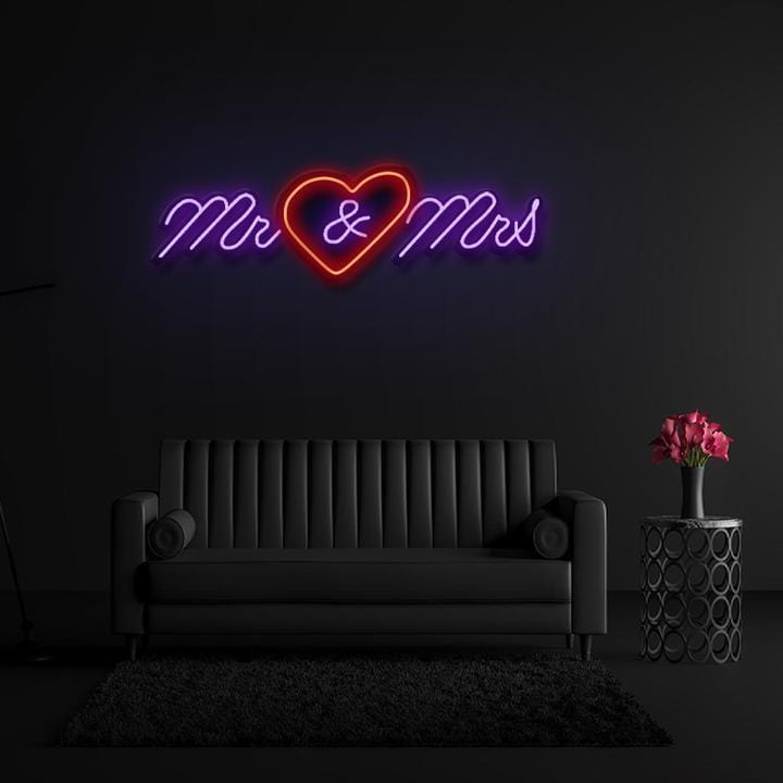 " Mr&Mrs " LED Hochzeit Neonschild Sign - NEONEVERGLOW