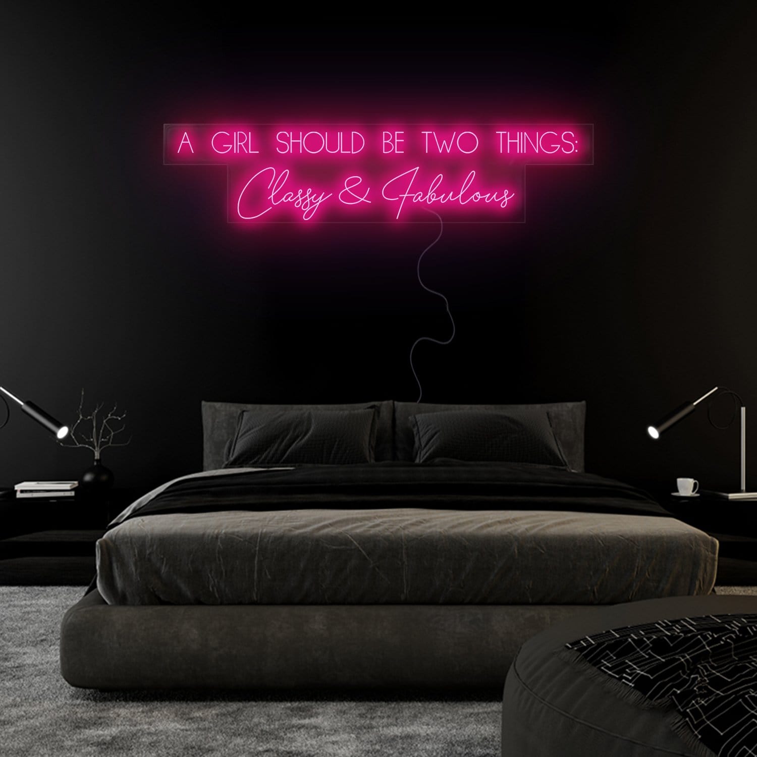 "A Girl Should Be Two Things" LED Neon Sign Schriftzug - NEONEVERGLOW