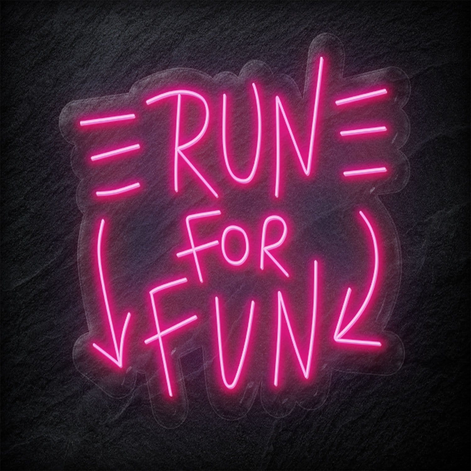 "Run For Fun" LED Neonschild Sign - NEONEVERGLOW
