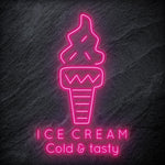 "Ice Cream Cold & tasty" LED  Neonschild - NEONEVERGLOW