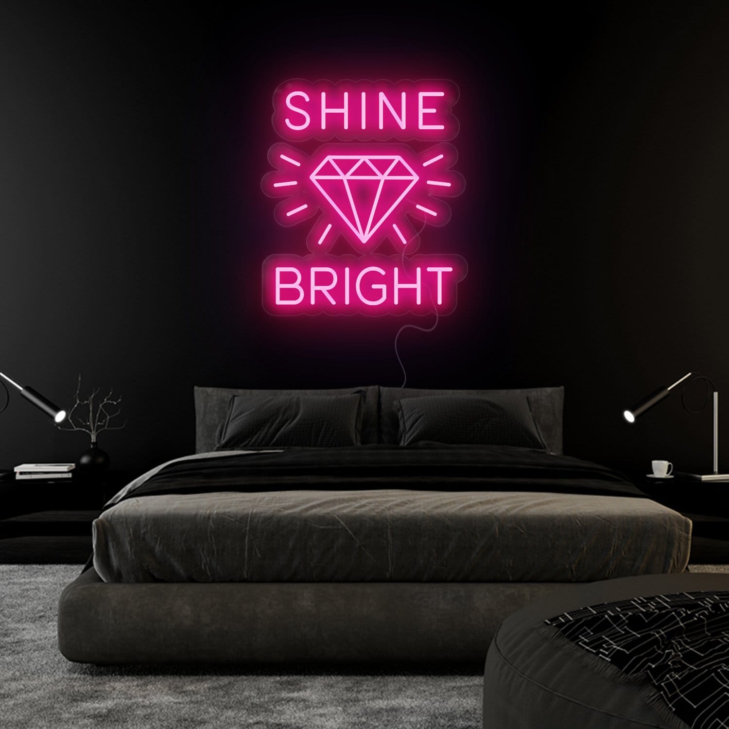 " Shine Bright like a Diamond" LED Neonschild Sign Schriftzug - NEONEVERGLOW