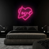 "Heart Love Herz" LED Neonschild Sign Schriftzug - NEONEVERGLOW