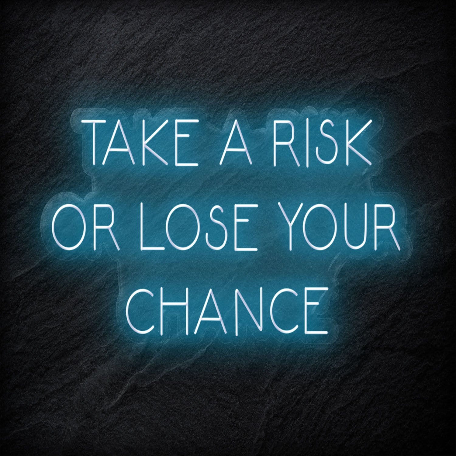 " Take A Risk Or Lose Your Chance" LED Neon Sign Schriftzug - NEONEVERGLOW