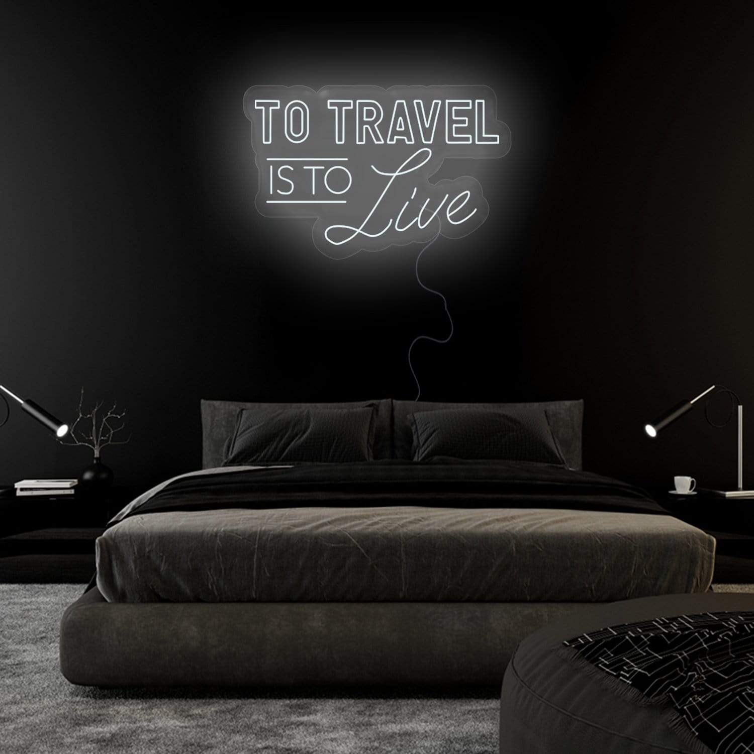 "To Travel is To Live" LED Neonschild Sign - NEONEVERGLOW