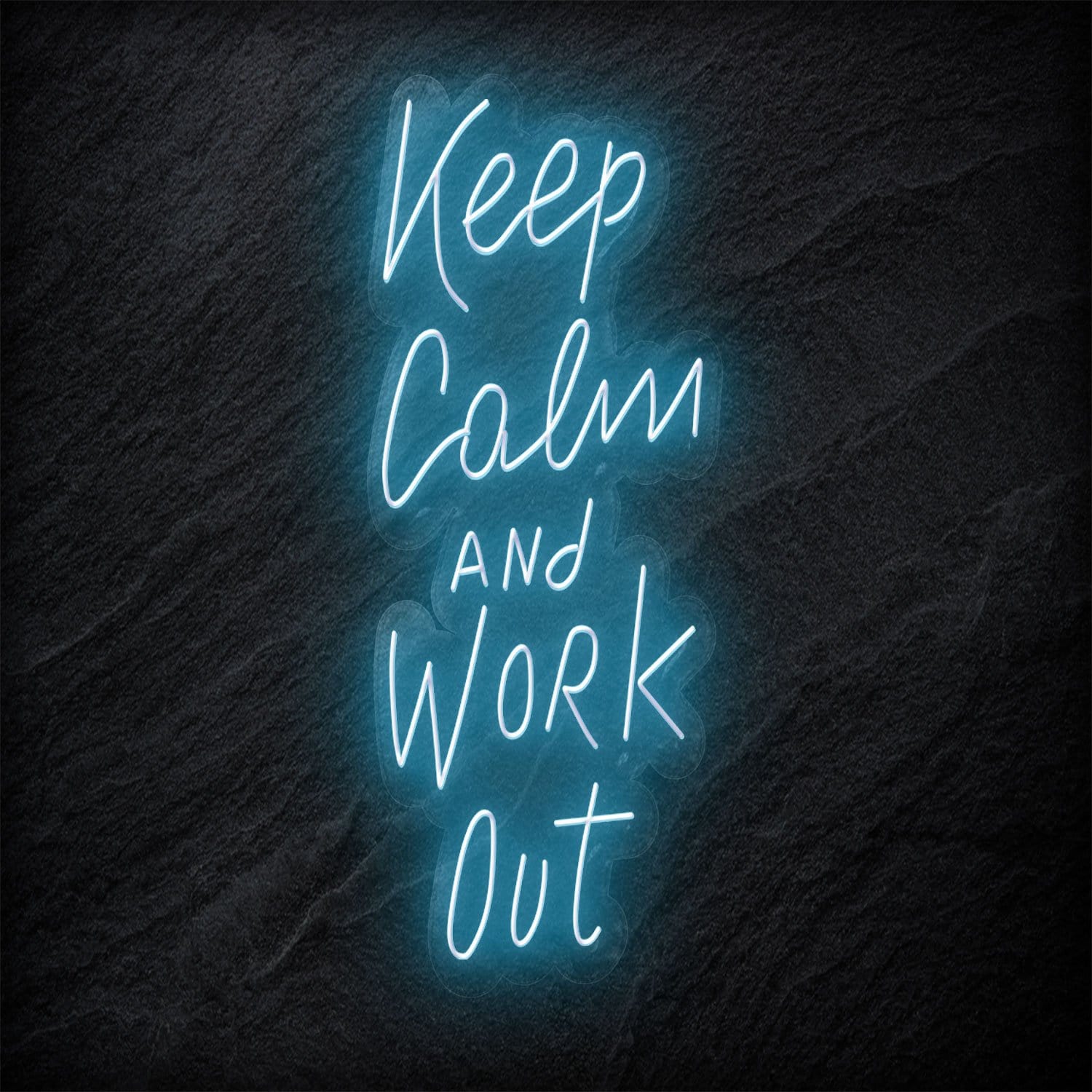 "Keep Calm and Work Out" LED Neon Sign Schriftzug - NEONEVERGLOW