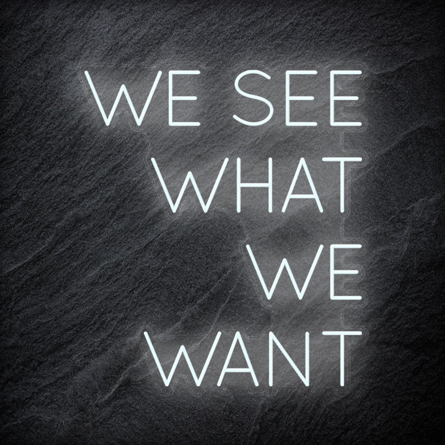 "We See What We Want" LED Neon Schriftzug Sign - NEONEVERGLOW