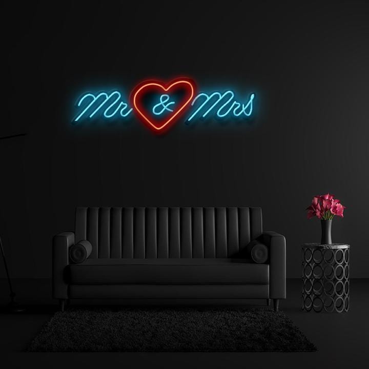 " Mr&Mrs " LED Hochzeit Neonschild Sign - NEONEVERGLOW
