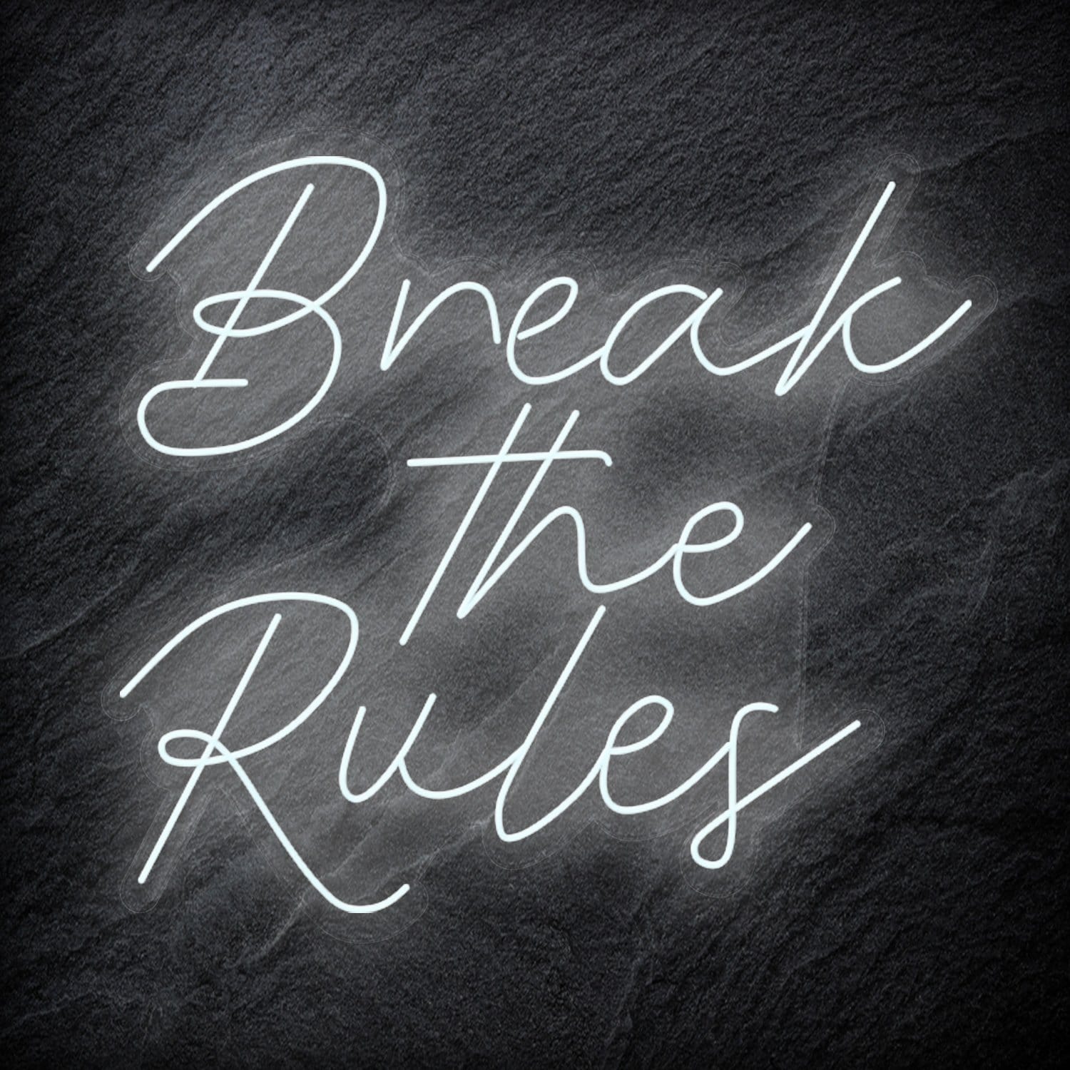 "Break The Rules" LED Neon Schriftzug Sign - NEONEVERGLOW