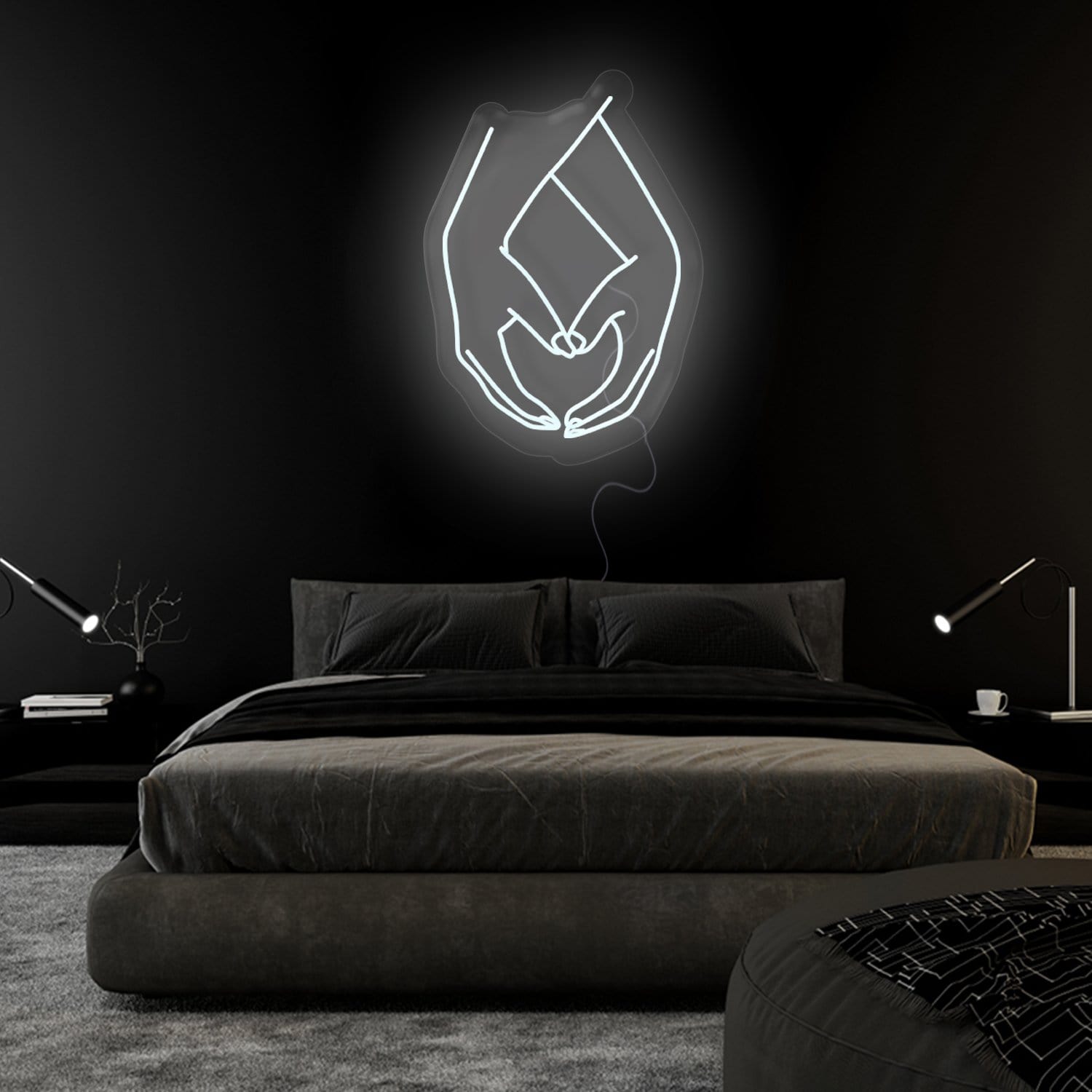"Hände Liebe "LED  Neonschild Sign - NEONEVERGLOW