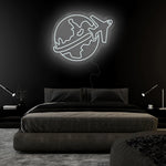 "Weltkugel Reisen" LED Neonschild Sign - NEONEVERGLOW