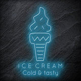 "Ice Cream Cold & tasty" LED  Neonschild - NEONEVERGLOW
