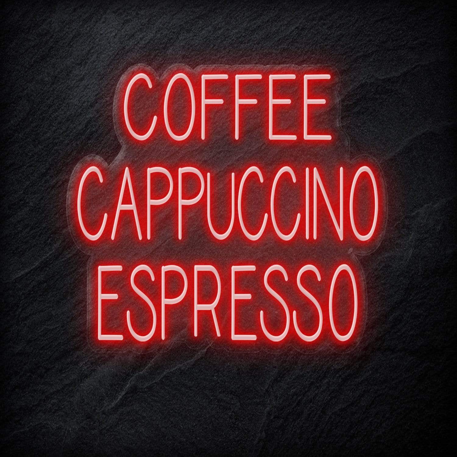 "Coffee Cappuccino Espresso" LED Neon Schriftzug - NEONEVERGLOW