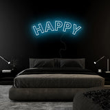 "Happy" LED  Neonschild Sign Schriftzug - NEONEVERGLOW